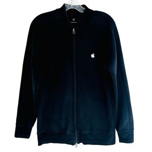 Unisex Apple store Employee Full Zip Black Cotton Blend Bomber Jacket Size M